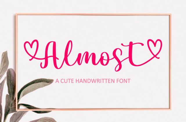 Almost - A cute handwritten font Poster 3