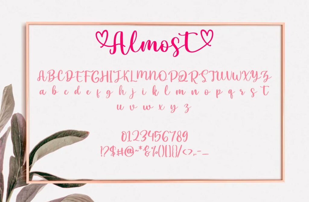 Almost - A cute handwritten font Poster 4