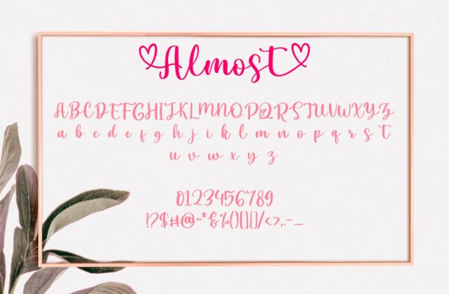 Almost - A cute handwritten font Poster 4