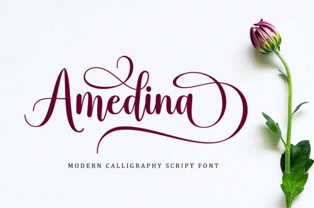 Amedina Script Font Poster 2