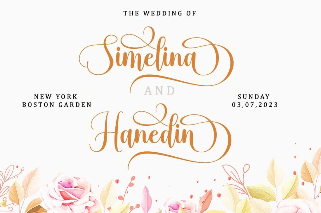 Amedina Script Font Poster 4