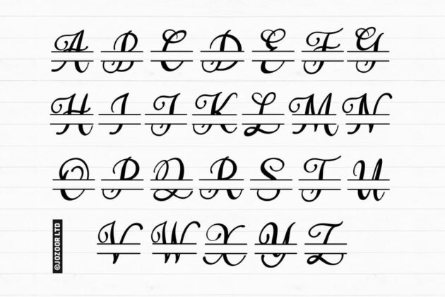 Amelia - Split Monogram Script Font Poster 3