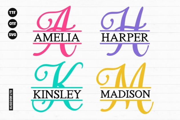 Amelia - Split Monogram Script Font Poster 4