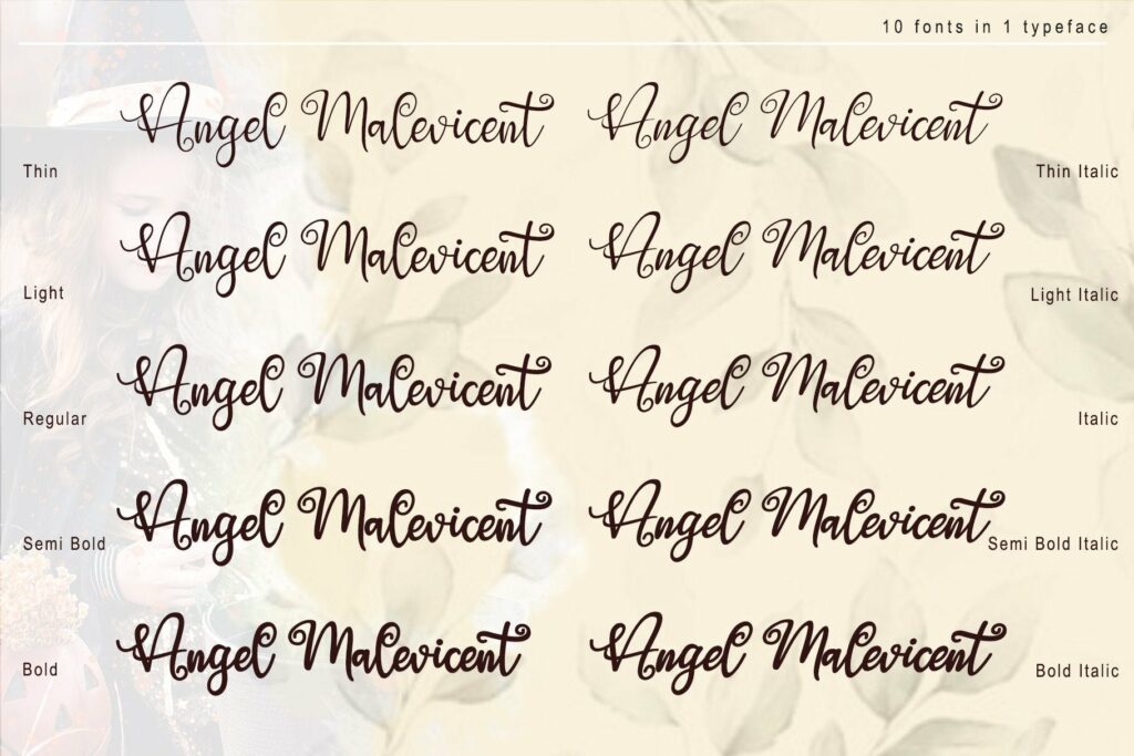 ANGEL MALEFICENT (10 STYLES IN 1 TYPEFACE) Poster 8