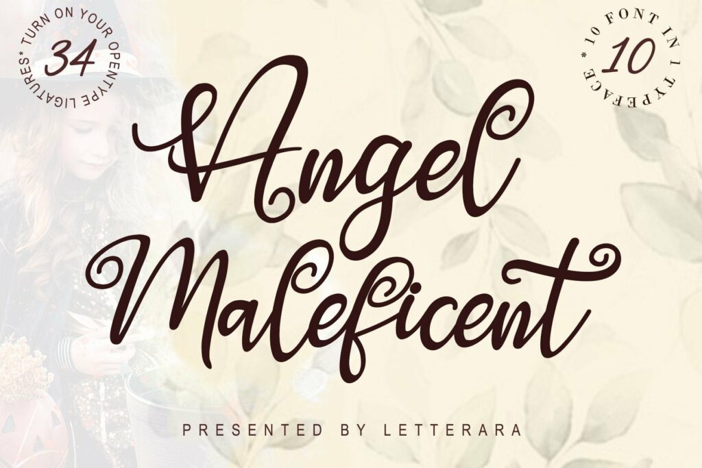 ANGEL MALEFICENT (10 STYLES IN 1 TYPEFACE) Poster 13