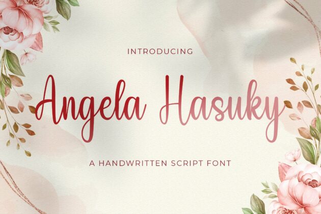 Angela Hasuky - Handwritten Font Poster 1
