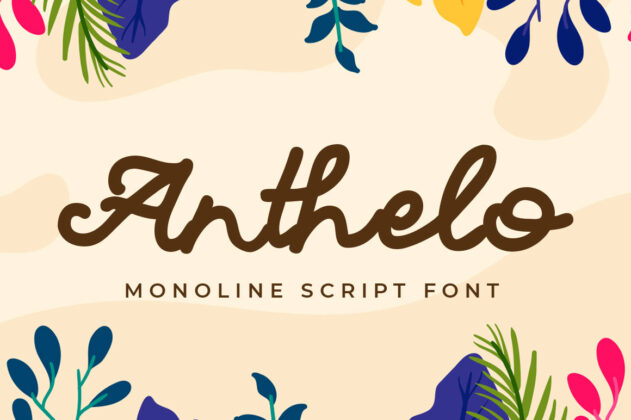Anthelo - Cursive Font Poster 4