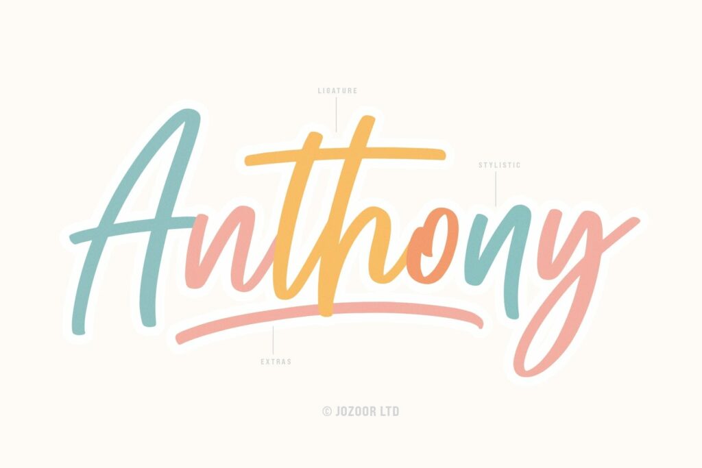 Anthony - Modern Script Font Poster 4