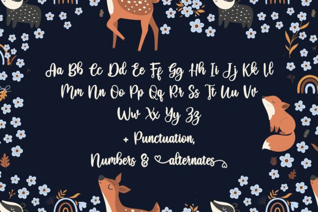 Autumnal Friends Script Font (Script Fonts, Romantic Fonts, Love Fonts) Poster 3