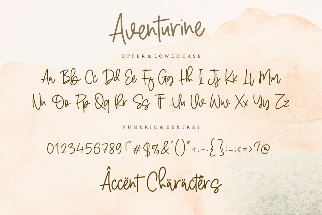 Aventurine is a Monoline Handwritten Font Poster 2