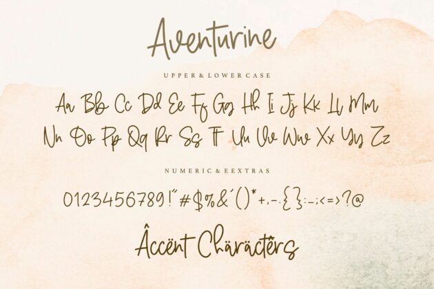 Aventurine is a Monoline Handwritten Font Poster 2