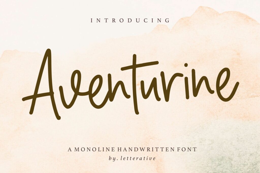 Aventurine is a Monoline Handwritten Font Poster 7