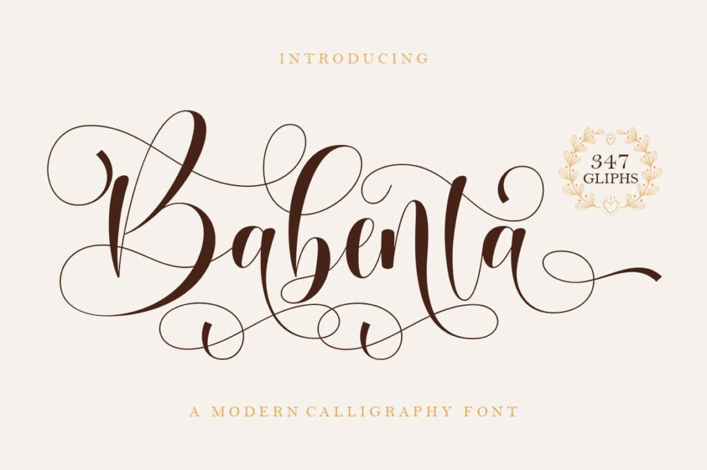 Babenta - Modern Calligraphy Font Poster 3