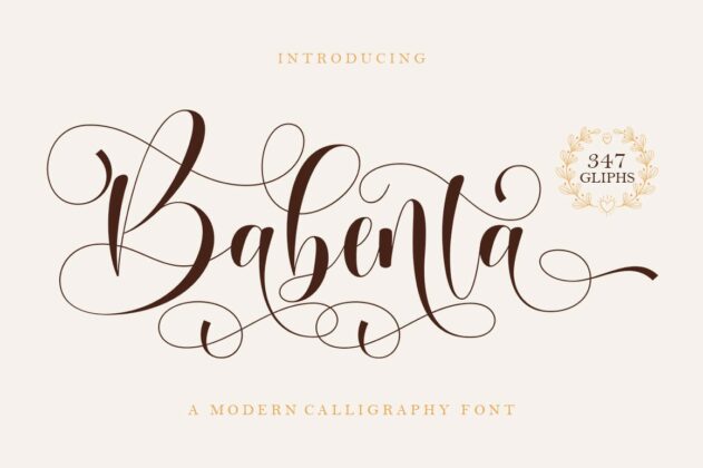 Babenta - Modern Calligraphy Font Poster 3