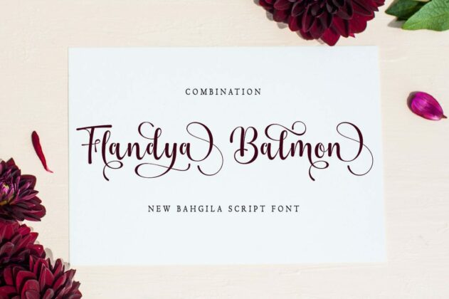 Bahgila Script font Poster 2