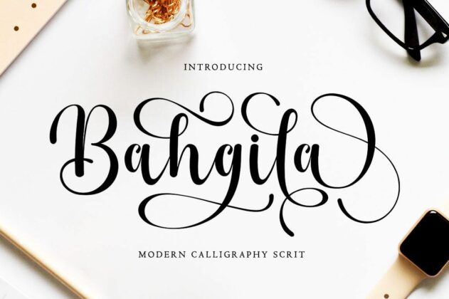 Bahgila Script font Poster 3