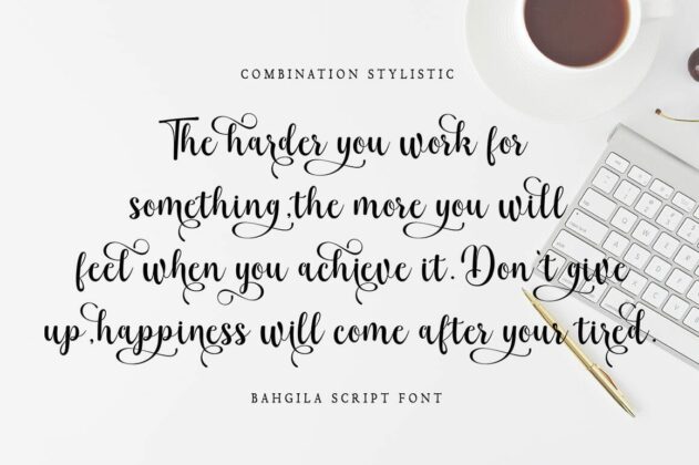 Bahgila Script font Poster 6