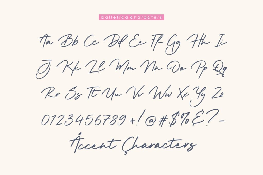 Balletica Handwritten Script Font Poster 2