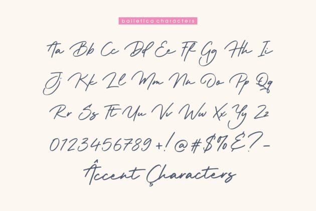 Balletica Handwritten Script Font Poster 2