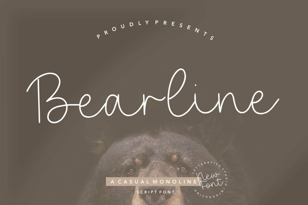 Bearline Casual Monoline Script Font Poster 5