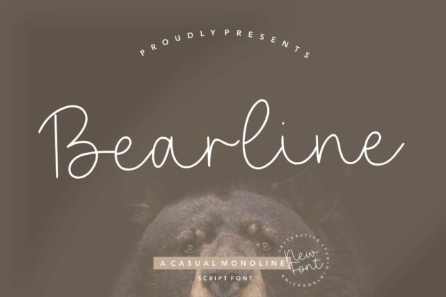 Bearline Casual Monoline Script Font Poster 5
