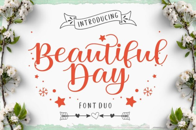 Beautiful Day Script- Font Duo Poster 7
