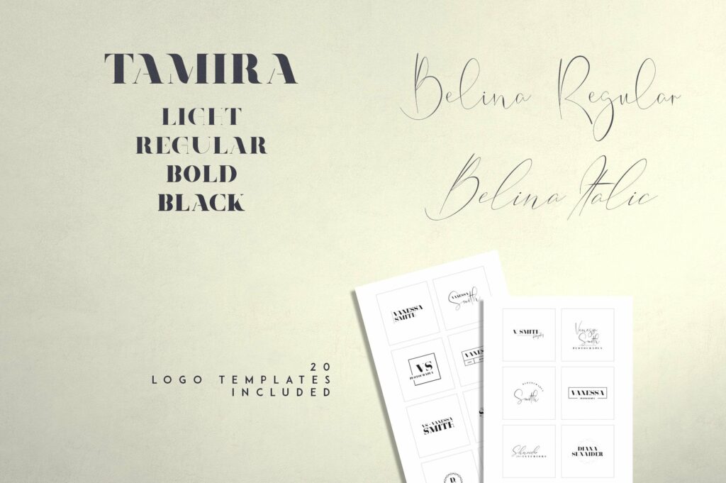 Belinda Tamira - Font duo + 20 Logos Poster 3