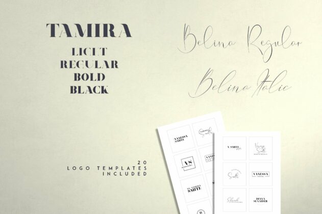 Belinda Tamira - Font duo + 20 Logos Poster 3