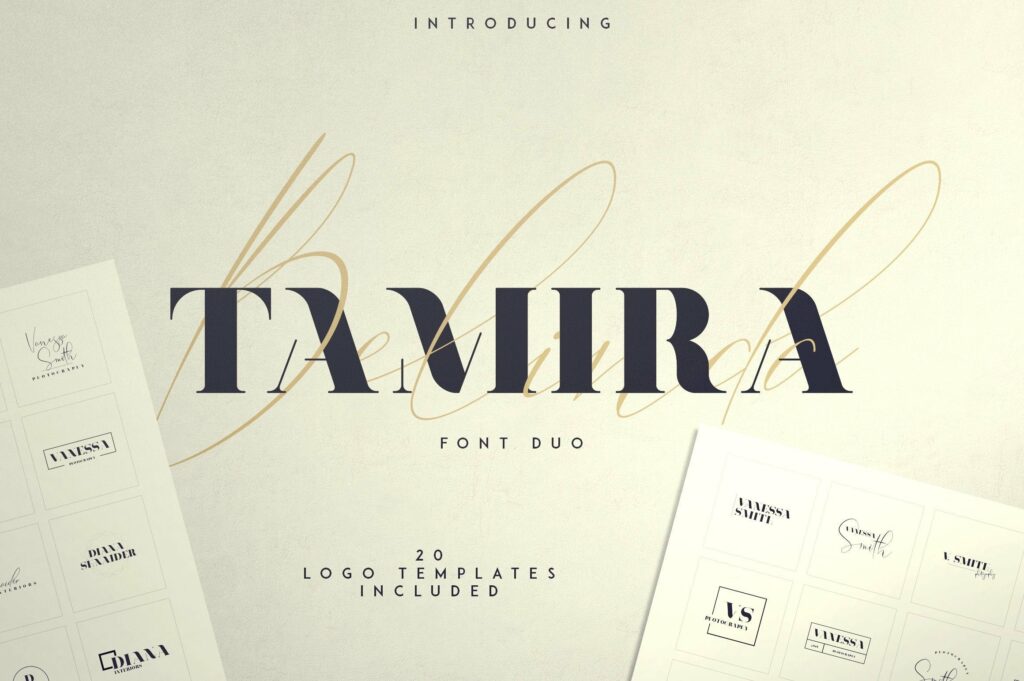 Belinda Tamira - Font duo + 20 Logos Poster 9