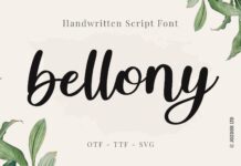Bellony - Handwritten Script Font Poster 1
