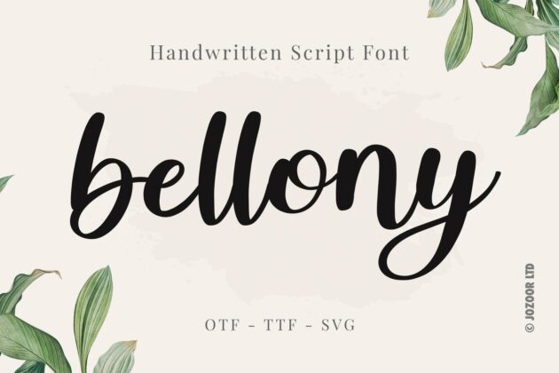 Bellony - Handwritten Script Font Poster 1