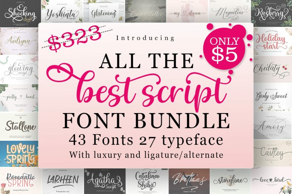 Best Script Font Bundle Poster 11