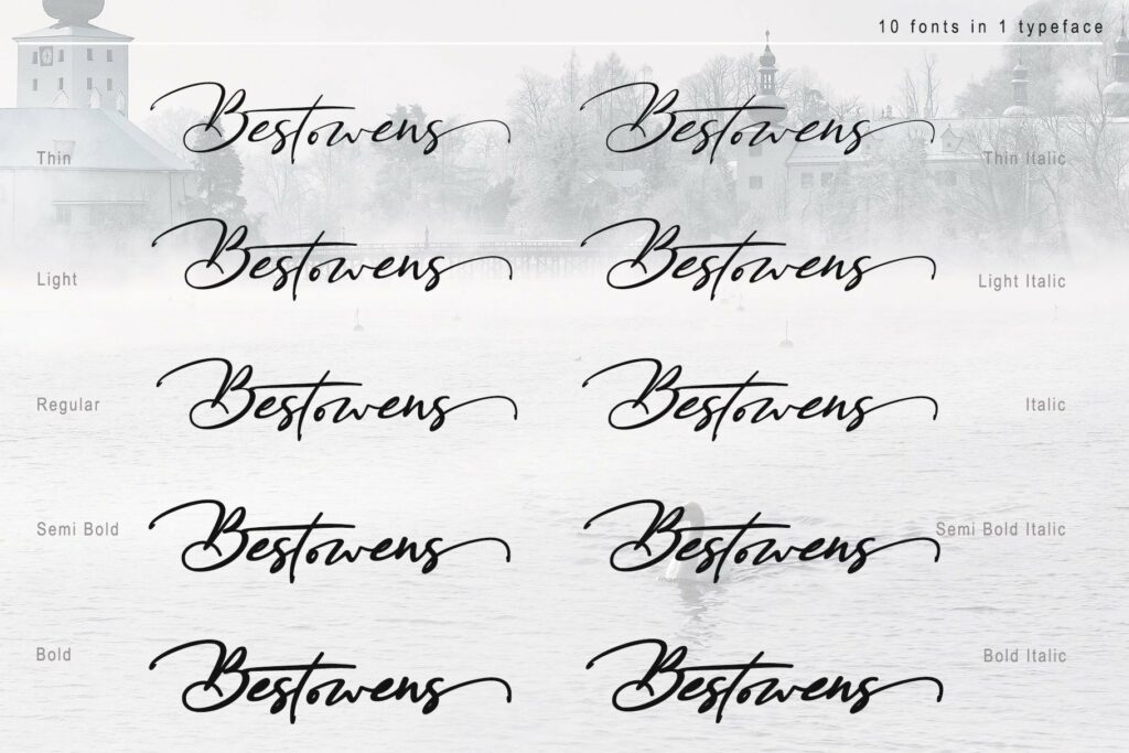 BESTOWENS FAMILY (10 Styles in 1 Typeface) Poster 11
