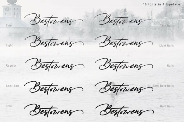 BESTOWENS FAMILY (10 Styles in 1 Typeface) Poster 11