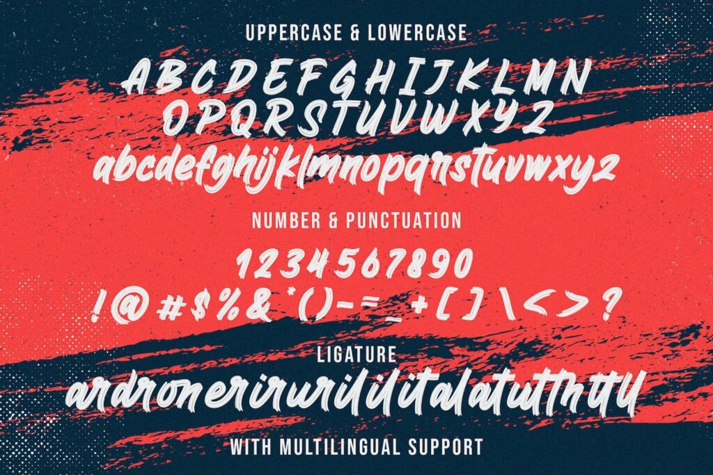 Bingo Reky - Textured Brush Font Poster 3