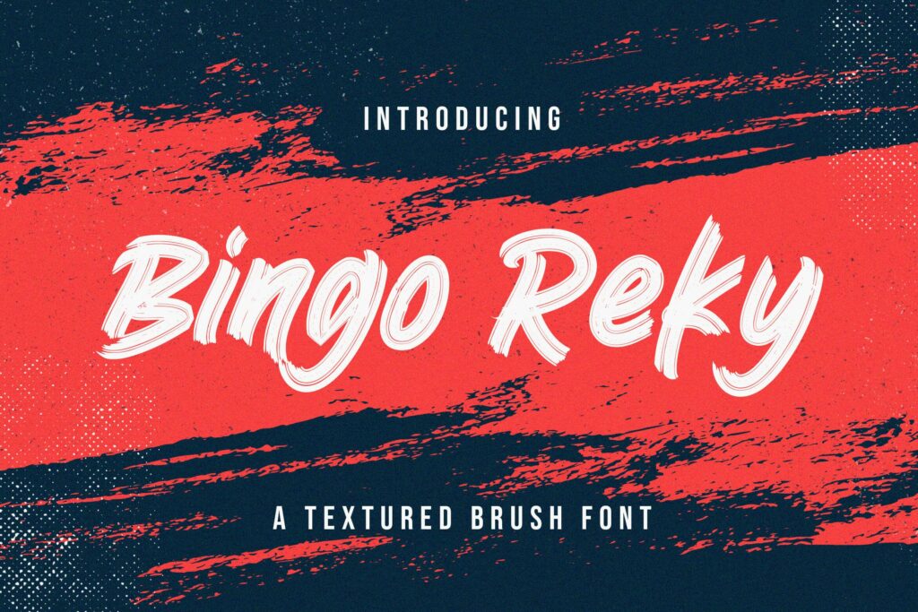Bingo Reky - Textured Brush Font Poster 4