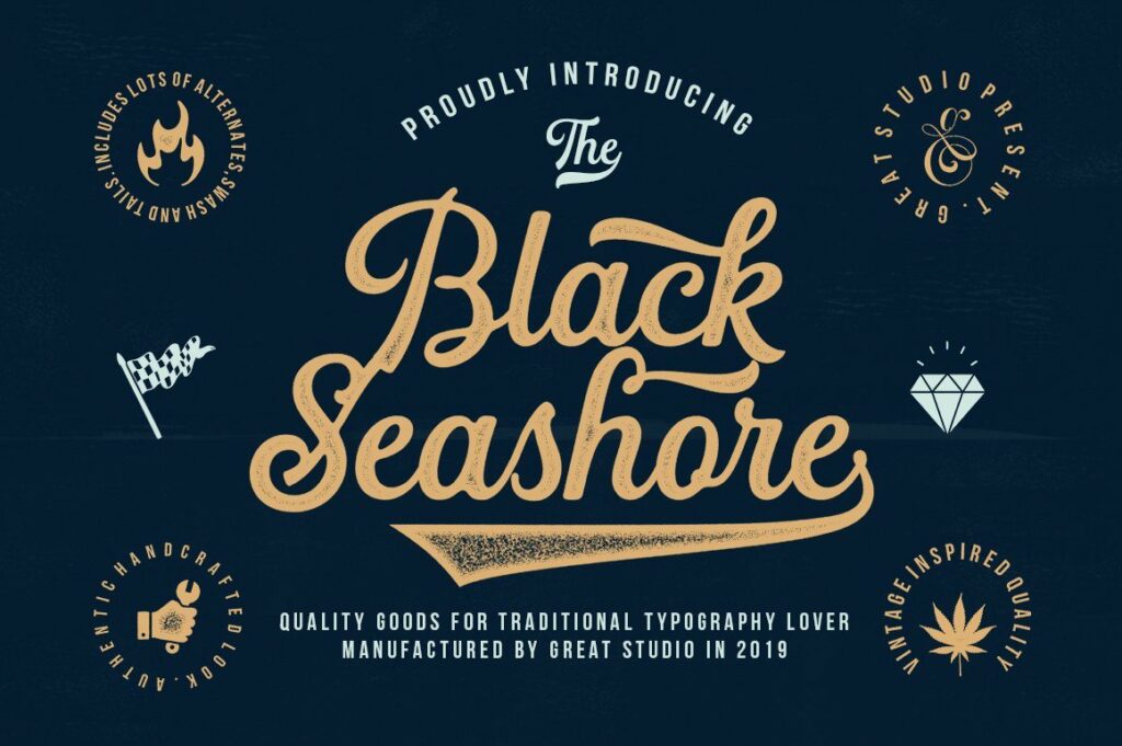Black Seashore Font Poster 8