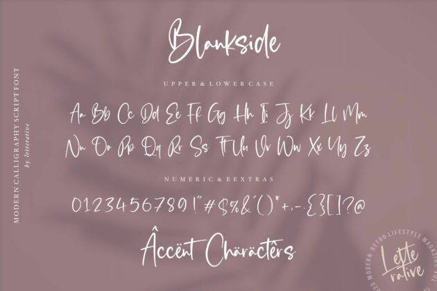 Blankside Modern Calligraphy Font Poster 2