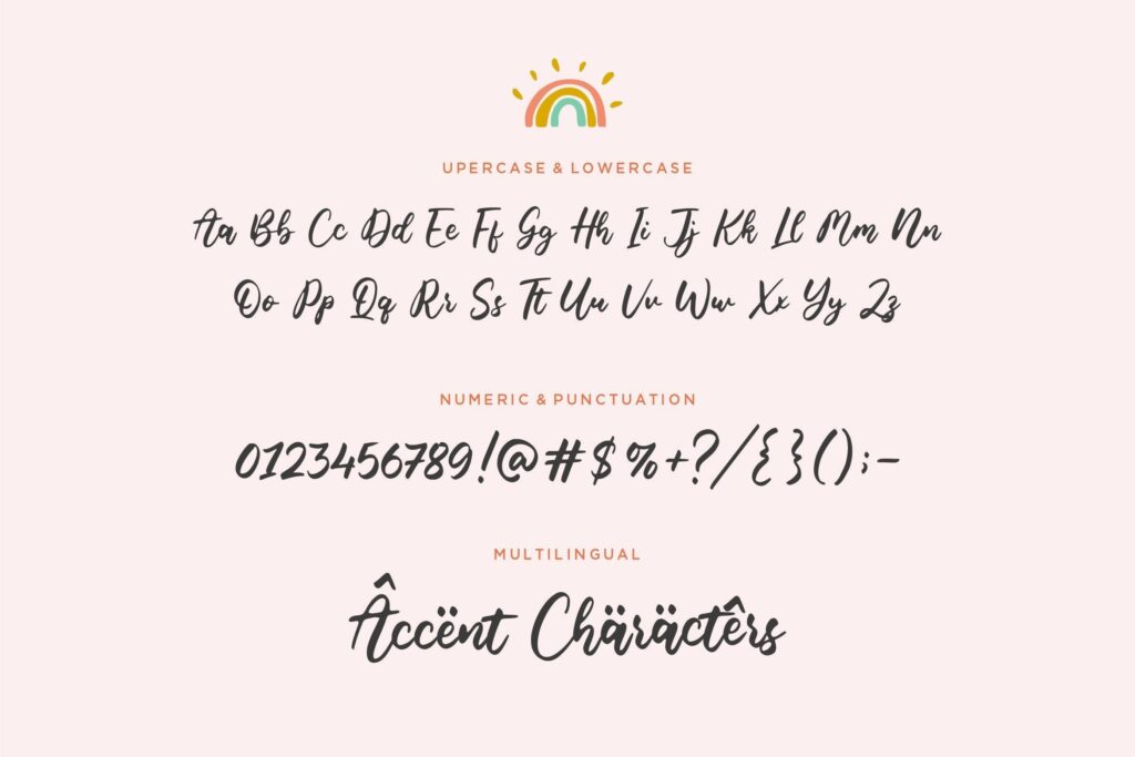 Blondie Rainbow Modern Calligraphy Font Poster 2