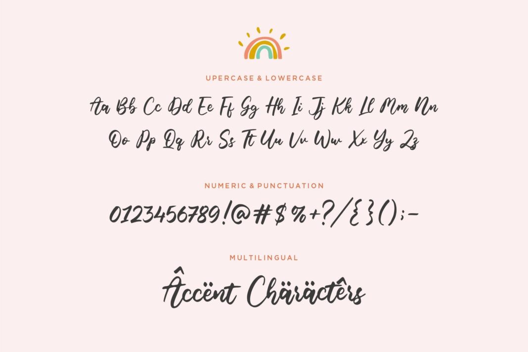 Blondie Rainbow Modern Calligraphy Font Poster 2