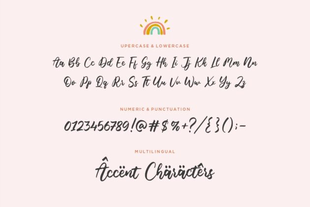 Blondie Rainbow Modern Calligraphy Font Poster 2