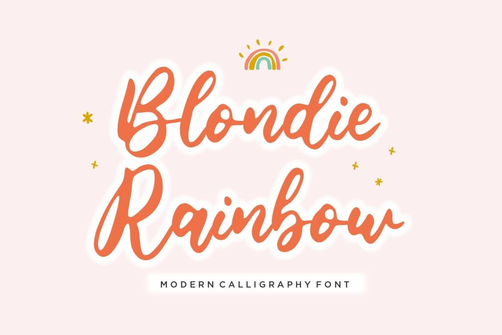Blondie Rainbow Modern Calligraphy Font Poster 4