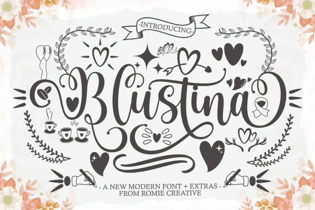 Blustina Script and Extras Poster 2