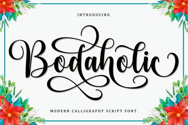 Bodaholic Script Font Poster 6