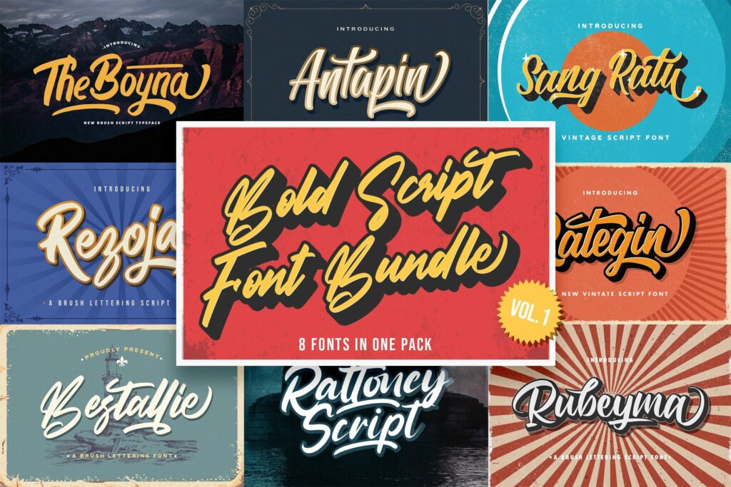 Bold Script Font Bundle Vol 1 Poster 6