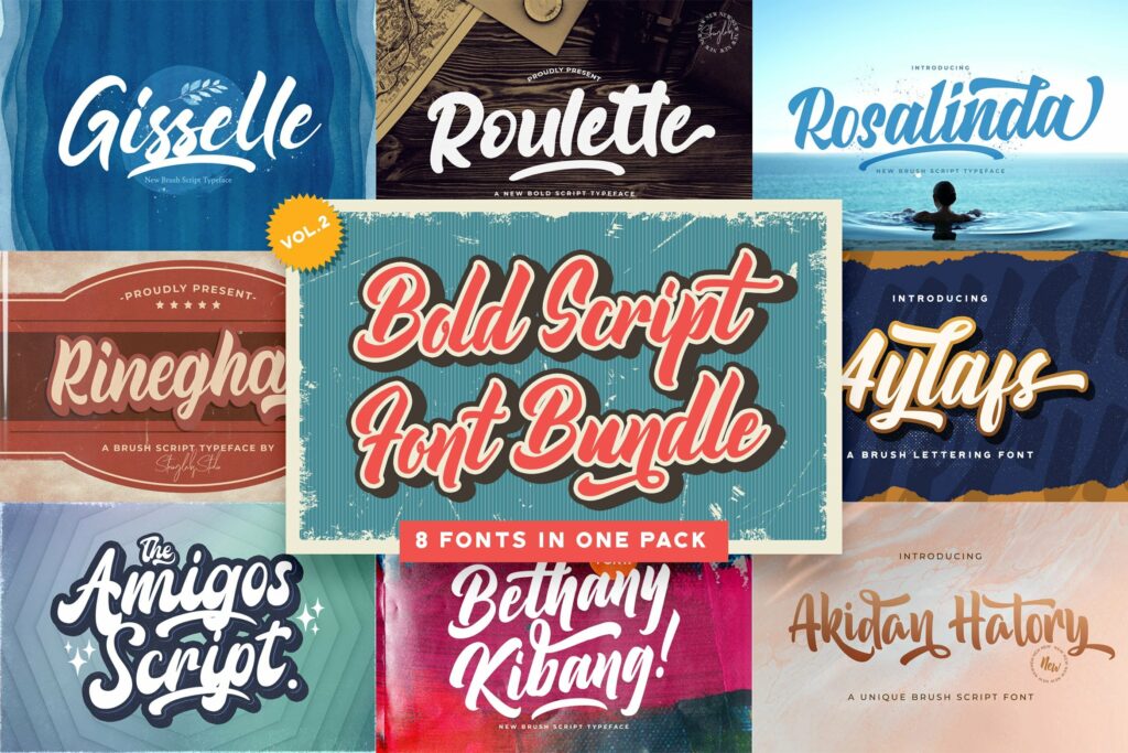Bold Script Font Bundle Vol 2 Poster 1