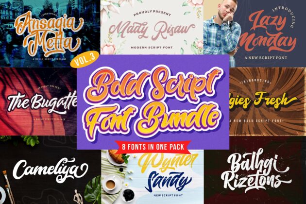 Bold Script Font Bundle Vol 3 Poster 5