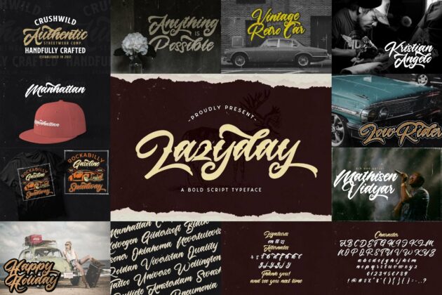 Bold Script Font Bundle Vol 4 Poster 1