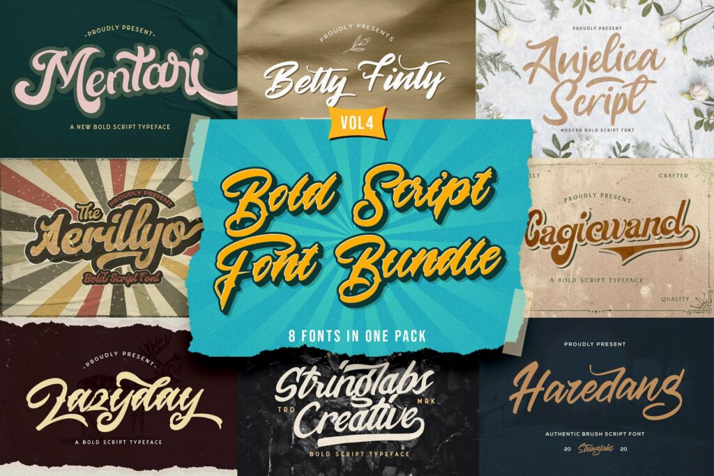 Bold Script Font Bundle Vol 4 Poster 6