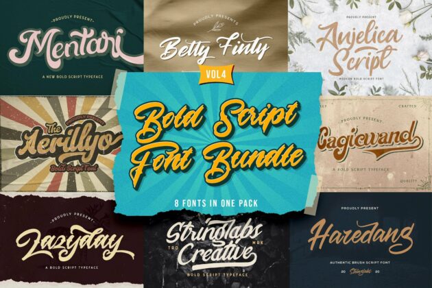 Bold Script Font Bundle Vol 4 Poster 6